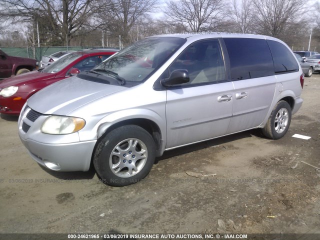 1B4GP45311B141165 - 2001 DODGE CARAVAN SPORT SILVER photo 2