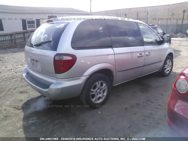 1B4GP45311B141165 - 2001 DODGE CARAVAN SPORT SILVER photo 4