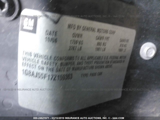 1G8AJ55F172159363 - 2007 SATURN ION LEVEL 2 蓝色 照片 9