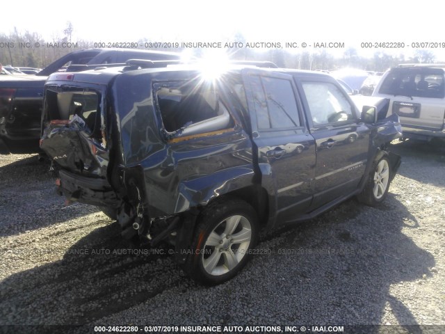 1C4NJRFB5ED911022 - 2014 JEEP PATRIOT LATITUDE BLUE photo 4