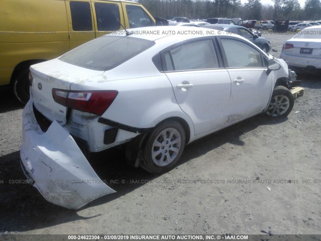 KNADM4A33G6638267 - 2016 KIA RIO LX WHITE photo 4