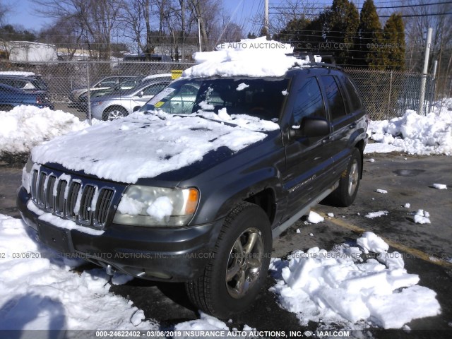 1J8GW68J92C180330 - 2002 JEEP GRAND CHEROKEE OVERLAND GRAY photo 2