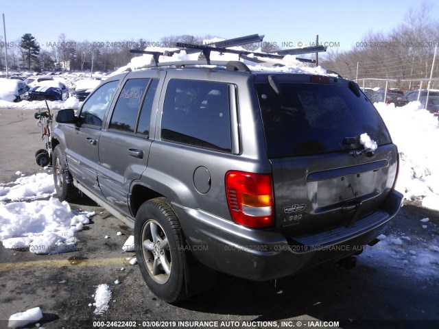 1J8GW68J92C180330 - 2002 JEEP GRAND CHEROKEE OVERLAND GRAY photo 3