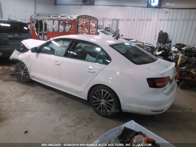 3VWD17AJ0GM236540 - 2016 VOLKSWAGEN JETTA SPORT WHITE photo 3