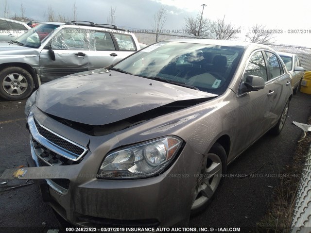 1G1ZB5E18BF325603 - 2011 CHEVROLET MALIBU LS GOLD photo 2