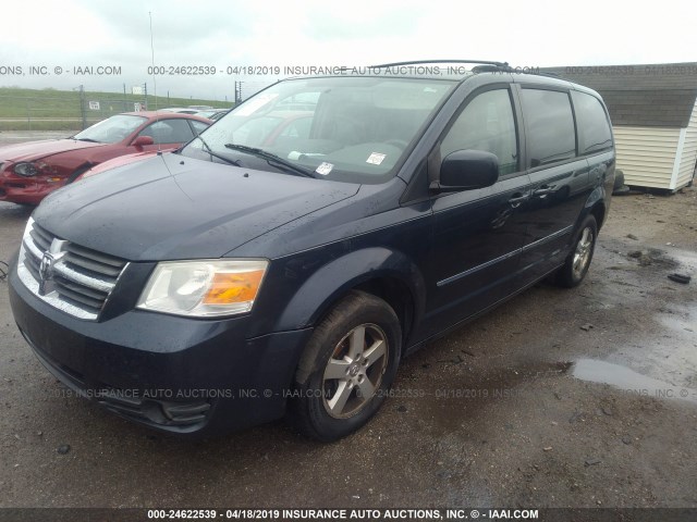 2D8HN54199R519847 - 2009 DODGE GRAND CARAVAN SXT Dark Blue photo 2