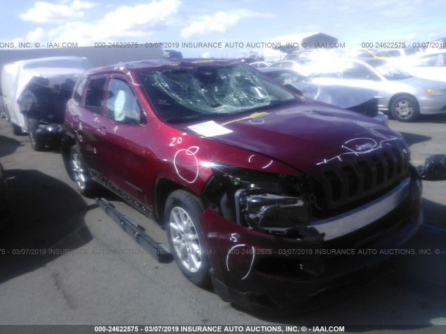 1C4PJLCS9FW737391 - 2015 JEEP CHEROKEE LATITUDE BURGUNDY photo 1