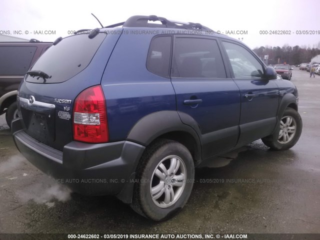 KM8JN12D87U620329 - 2007 HYUNDAI TUCSON SE/LIMITED BLUE photo 4