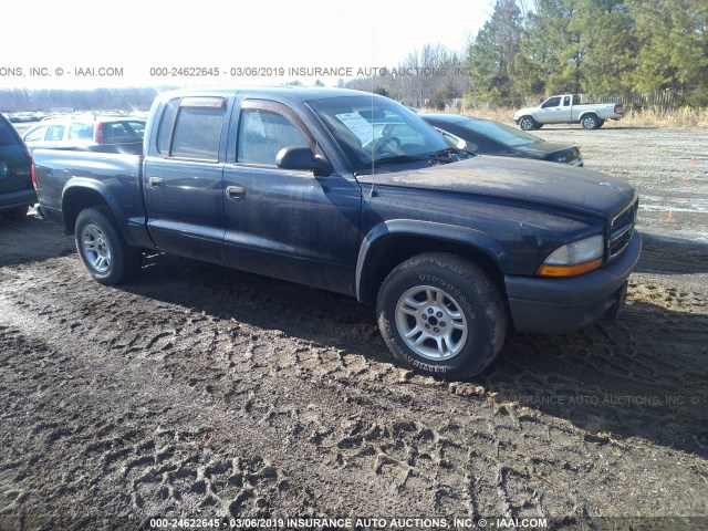 1D7HL38X23S358826 - 2003 DODGE DAKOTA QUAD SPORT Dark Blue photo 1