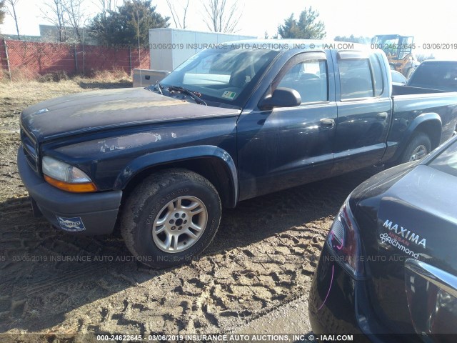 1D7HL38X23S358826 - 2003 DODGE DAKOTA QUAD SPORT Dark Blue photo 2