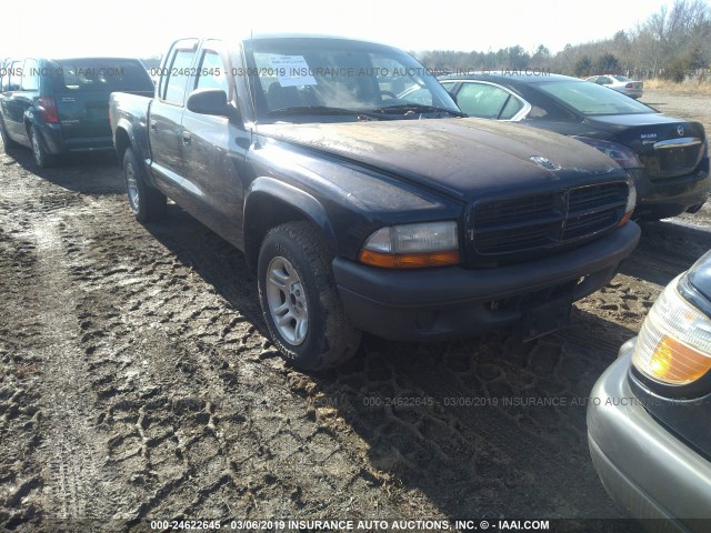 1D7HL38X23S358826 - 2003 DODGE DAKOTA QUAD SPORT Dark Blue photo 6