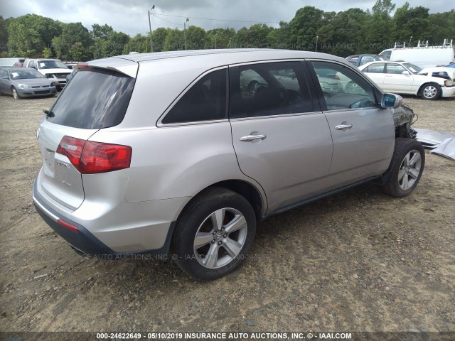 2HNYD2H66BH534589 - 2011 ACURA MDX TECHNOLOGY SILVER photo 4