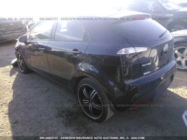 KNADN5A33D6311687 - 2013 KIA RIO EX/SX BLACK photo 3