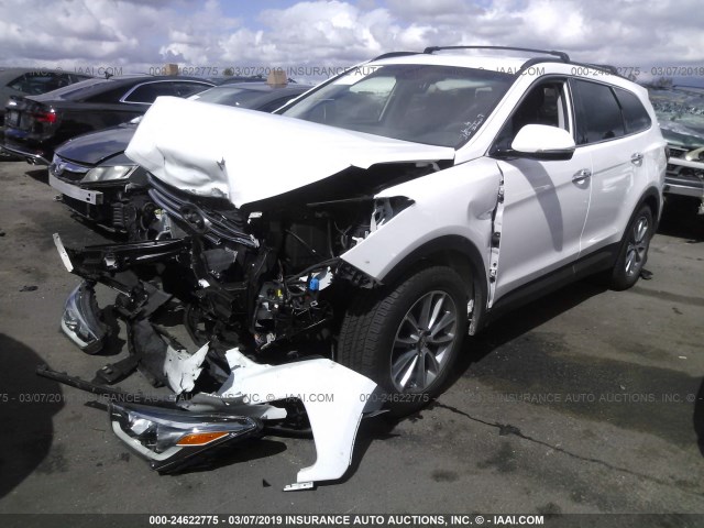 KM8SN4HF9HU233952 - 2017 HYUNDAI SANTA FE SE/LIMITED WHITE photo 2