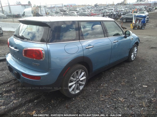 WMWLN5C54G2E31362 - 2016 MINI COOPER CLUBMAN Light Blue photo 4