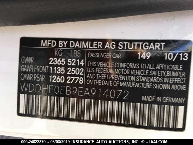 WDDHF0EB9EA914072 - 2014 MERCEDES-BENZ E 250 BLUETEC WHITE photo 9