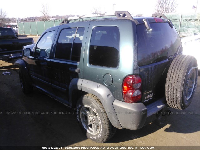 1J4GL38K65W725064 - 2005 JEEP LIBERTY RENEGADE GREEN photo 3