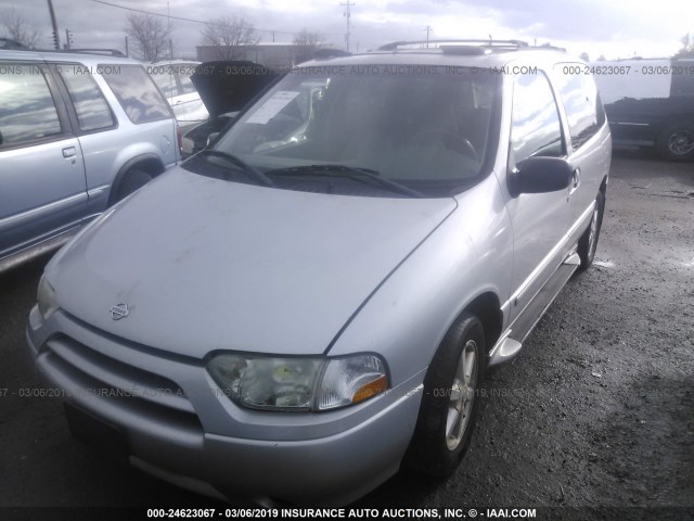 4N2ZN17T02D817332 - 2002 NISSAN QUEST GLE SILVER photo 2