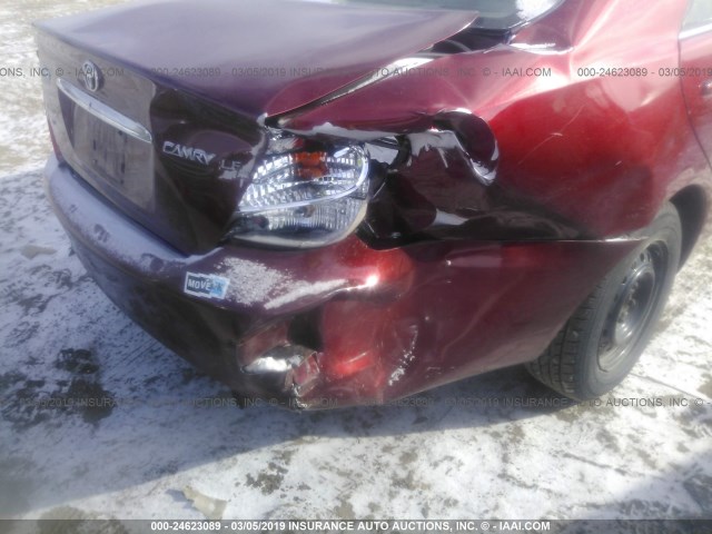 4T1BE32K64U379512 - 2004 TOYOTA CAMRY LE/XLE/SE MAROON photo 6