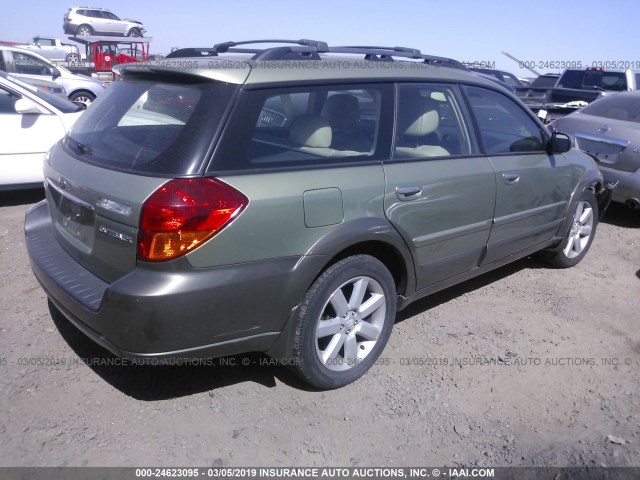 4S4BP62CX67355400 - 2006 SUBARU LEGACY OUTBACK 2.5I LIMITED GREEN photo 4