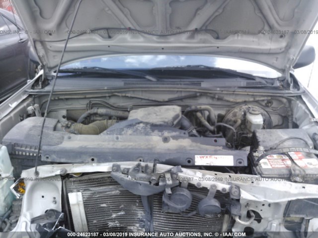 5TETX22N96Z285223 - 2006 TOYOTA TACOMA ACCESS CAB ვერცხლისფერი ფოტო 10