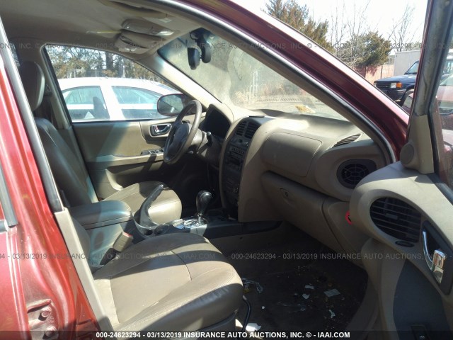 KM8SC13E84U749409 - 2004 HYUNDAI SANTA FE GLS/LX RED photo 5