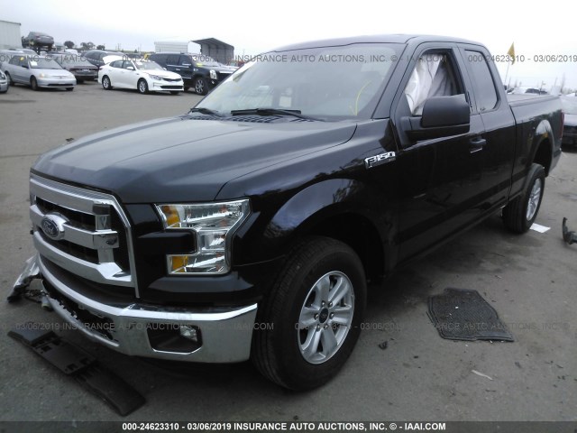 1FTEX1C84GKF84345 - 2016 FORD F150 SUPER CAB BLACK photo 2