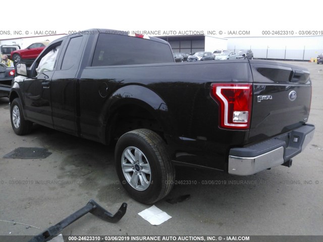 1FTEX1C84GKF84345 - 2016 FORD F150 SUPER CAB BLACK photo 3