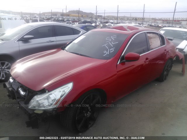 JN1CV6AP2AM404119 - 2010 INFINITI G37 SPORT RED photo 2