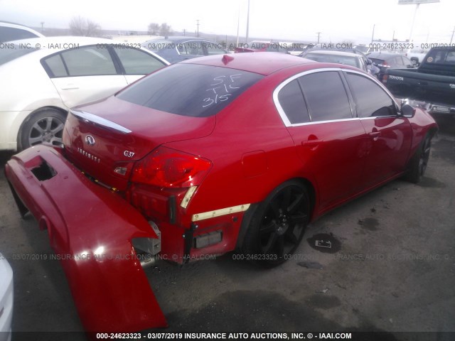 JN1CV6AP2AM404119 - 2010 INFINITI G37 SPORT RED photo 4