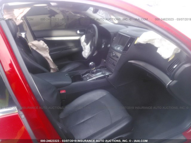 JN1CV6AP2AM404119 - 2010 INFINITI G37 SPORT RED photo 5