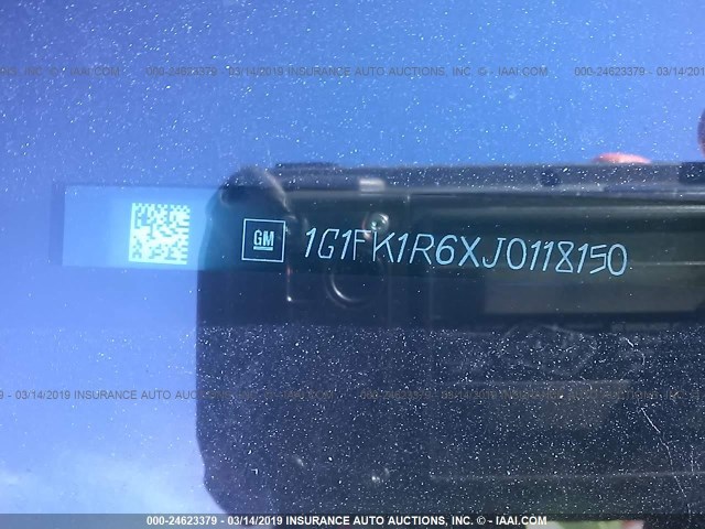 1G1FK1R6XJ0118150 - 2018 CHEVROLET CAMARO ZL1 WHITE photo 9