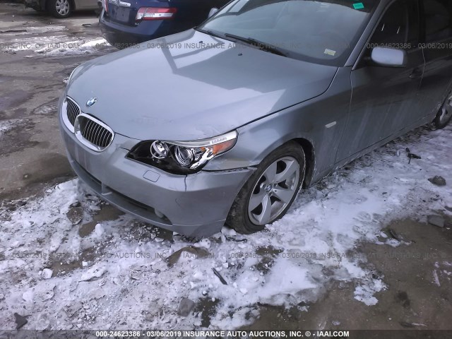 WBANE53527CY07993 - 2007 BMW 525 I GRAY photo 6