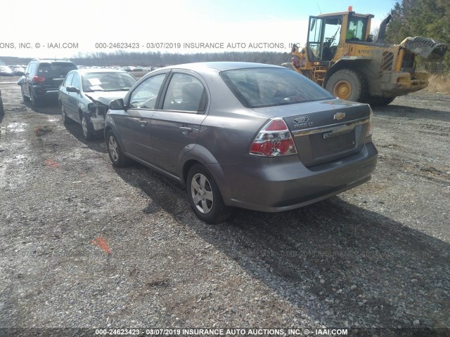 KL1TD56E09B302415 - 2009 CHEVROLET AVEO LS/LT ნაცრისფერი ფოტო 3