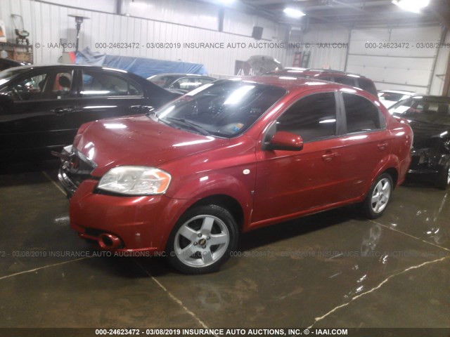 KL1TG56637B089456 - 2007 CHEVROLET AVEO LT RED photo 2