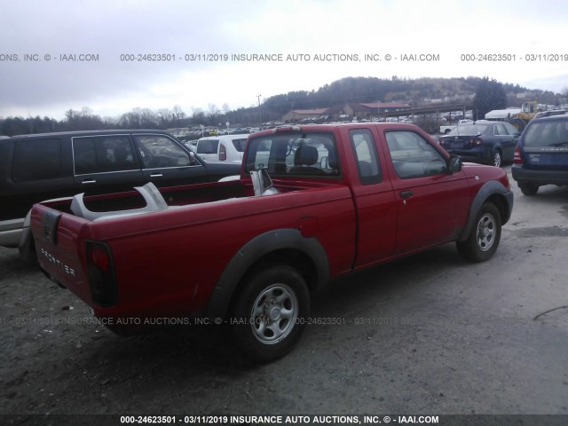 1N6DD26T14C421911 - 2004 NISSAN FRONTIER KING CAB XE RED photo 4