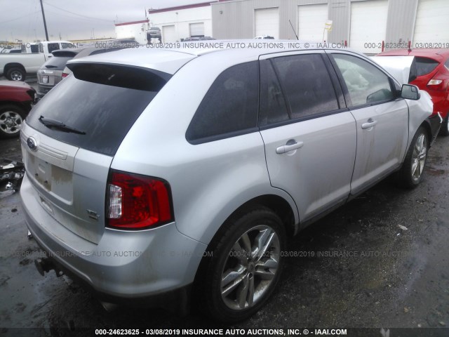 2FMDK4JC9DBB17555 - 2013 FORD EDGE SEL SILVER photo 4