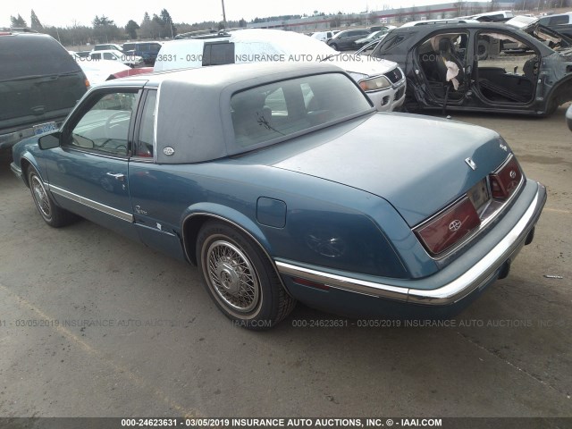 1G4EZ13L1NU410034 - 1992 BUICK RIVIERA BLUE photo 3