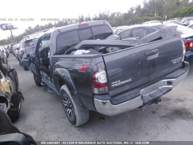 5TFJU4GN3EX051766 - 2014 TOYOTA TACOMA DOUBLE CAB PRERUNNER GRAY photo 3