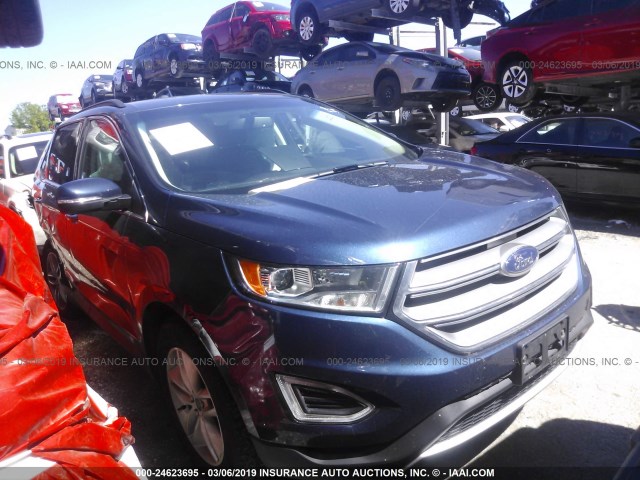 2FMPK4J90HBB93592 - 2017 FORD EDGE SEL Dark Blue photo 1