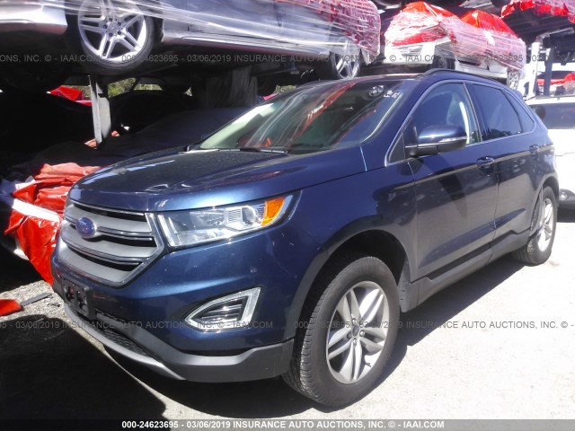 2FMPK4J90HBB93592 - 2017 FORD EDGE SEL Dark Blue photo 2