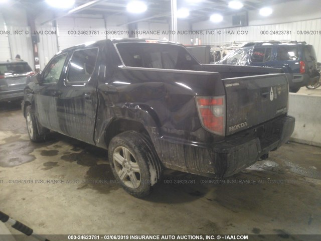 5FPYK1F57DB005880 - 2013 HONDA RIDGELINE RTL BLACK photo 3