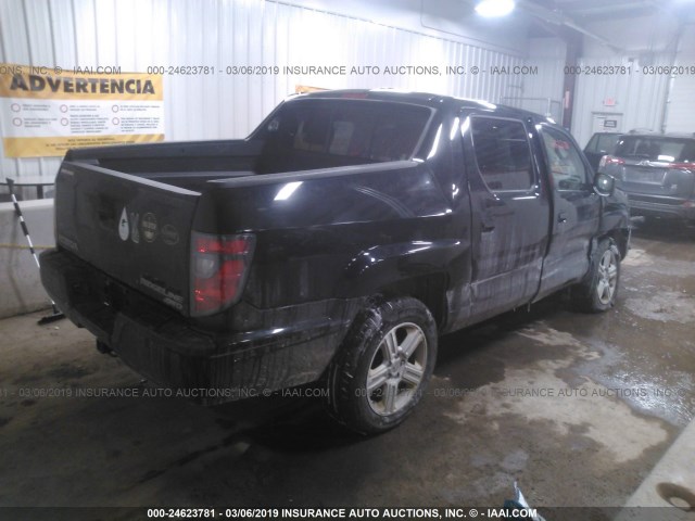 5FPYK1F57DB005880 - 2013 HONDA RIDGELINE RTL BLACK photo 4