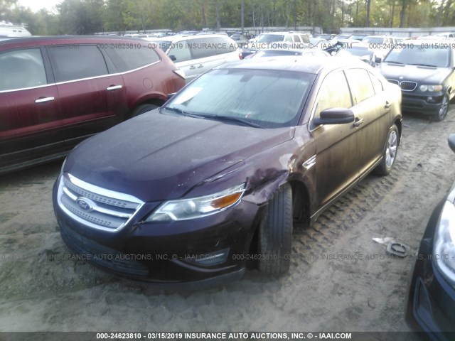 1FAHP2EW7BG182271 - 2011 FORD TAURUS SEL BURGUNDY photo 2