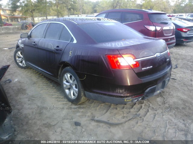 1FAHP2EW7BG182271 - 2011 FORD TAURUS SEL BURGUNDY photo 3