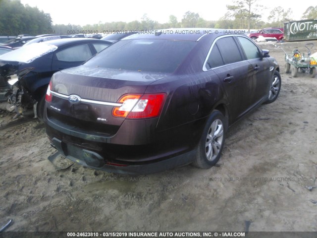 1FAHP2EW7BG182271 - 2011 FORD TAURUS SEL BURGUNDY photo 4