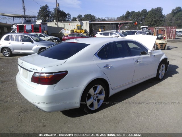 JTHGL5EF8A5037879 - 2010 LEXUS LS 460L WHITE photo 4