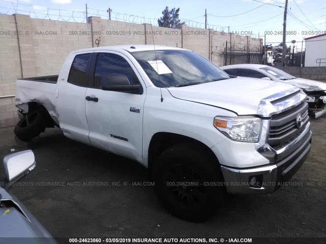 5TFRY5F15FX176586 - 2015 TOYOTA TUNDRA DOUBLE CAB SR/SR5 WHITE photo 1