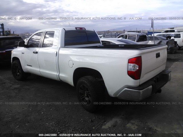 5TFRY5F15FX176586 - 2015 TOYOTA TUNDRA DOUBLE CAB SR/SR5 WHITE photo 3