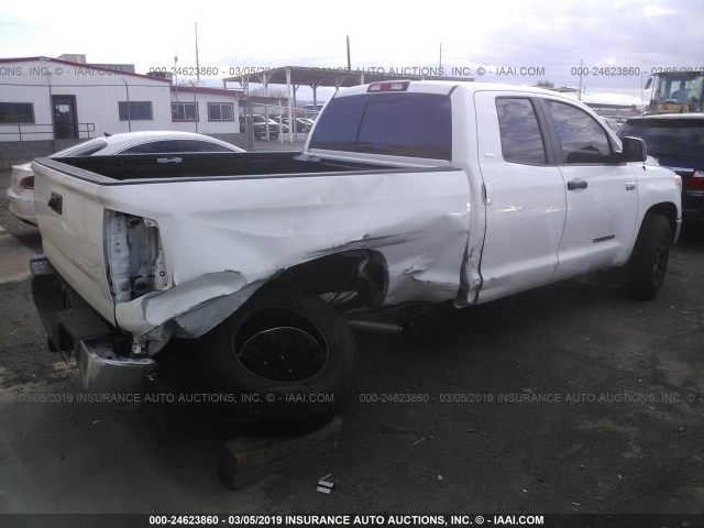 5TFRY5F15FX176586 - 2015 TOYOTA TUNDRA DOUBLE CAB SR/SR5 WHITE photo 4